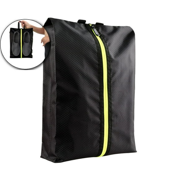 WNFJR Smell Proof Shoe Bag Lightweight Waterproof Zippered Sport Shoe Carrier Bags Golf Soccer Shoe Storage Organizer for Gym Sports Travel Work(Black)