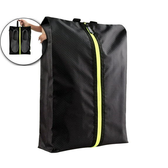 WNFJR Smell Proof Shoe Bag Lightweight Waterproof Zippered Sport Shoe Carrier Bags Golf Soccer Shoe Storage Organizer for Gym Sports Travel Work(Black)