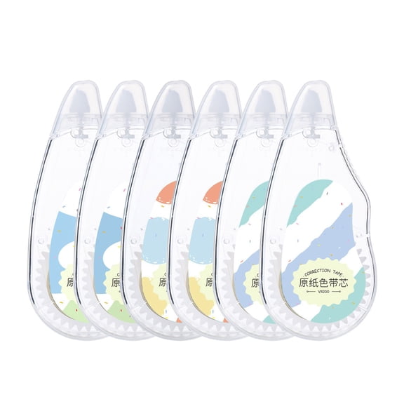 WNFJR Smooth Correction Tape, 6-Pack Correction Tape Set, Perfect for Clean Edits and No Mess, Ideal for Office and Home Use, Great for Everyday Writing and Editing White