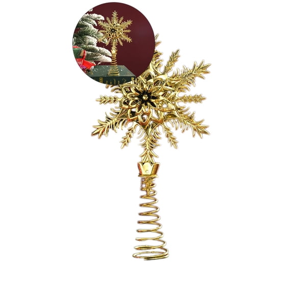 WNFJR Snowflake Tree Topper, Christmas Tree Topper, Metal Tree Toppers Christmas Decorations, Vintage Xmas Tree Topper, Snowflake Ornaments for Christmas Tree Top