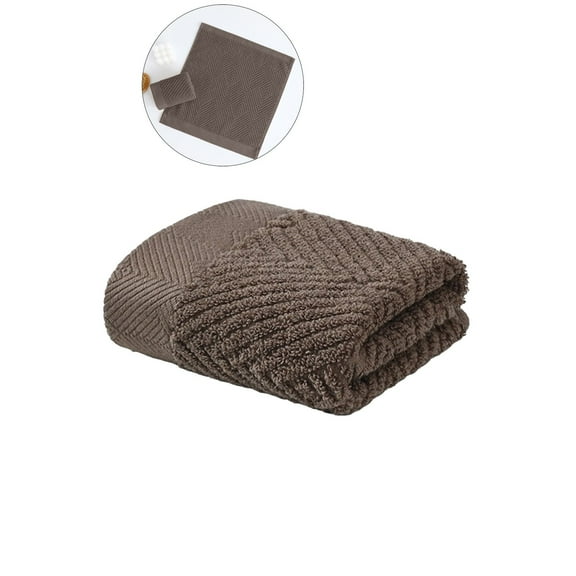 WNFJR Soft Hand Towels Terry Striped Weave Pattern Ultra Absorbent Cotton Hand Towel for Bathroom Home