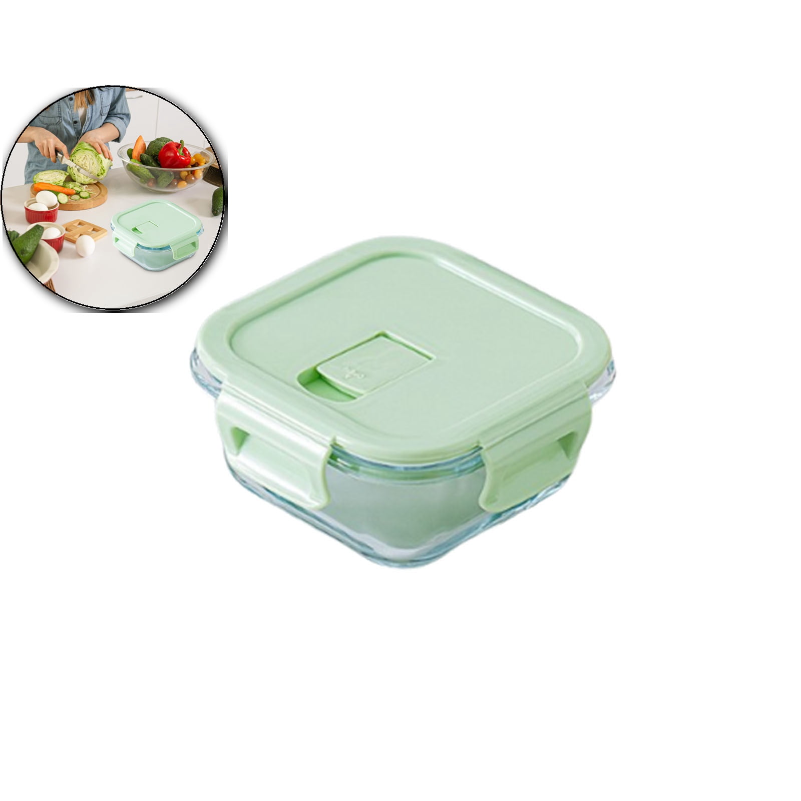 5-Piece Glass Food Storage Set With Lids - 4.5 Cup Containers, Airtight, Microwave/Dishwasher/Freezer Safe