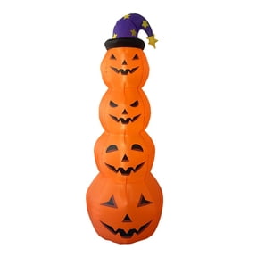 WNFJR Stacked Halloween Pumpkin Inflatable Tower, Built-In LED Lights, Waterproof Yard Decoration, Outdoor Indoor Party Display, Seasonal Holiday Decor