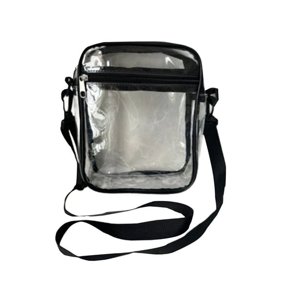 WNFJR Stadium Approved Clear Backpack, Multi Pocket Transparent Bag, Sports Event Small Plastic Backpack, Vinyl Plastic Clear Backpack for Concerts and Festivals