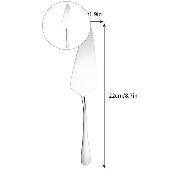WNFJR Stainless Steel Cake Server Pie Holder Transfer Triangular Spade Spatula Serrated Edge for Pizza Cake(Silver)