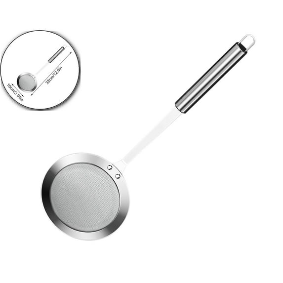 WNFJR Stainless Steel Fat Skimmer Spoons Filter Spoons Skimmer Ladles Fine Mesh Strainers Sieve Sifter with Handles Kitchen Utensils