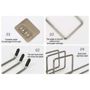 WNFJR Stainless Steel Kitchen Paper Towel Holder - No-Drill Installation, Rustproof, Space-Saving