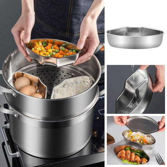 WNFJR Stainless Steel Pans, Steam Table Serving Dishes, Elegant Scalloped Design, Dishwasher Safe Kitchenware