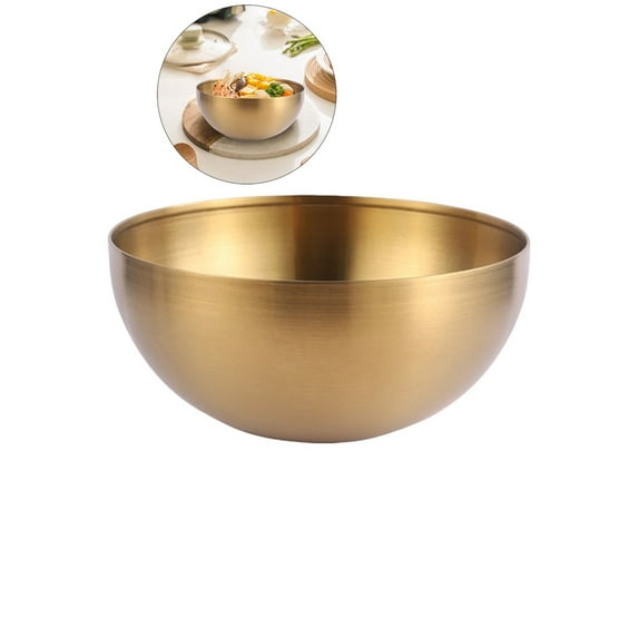 WNFJR Stainless Steel Salad Bowl, Steamed Egg Pot Metal Salad Bowls Stainless Steel Bowl Ramen Bowl Soup Bowl for Cooking Baking