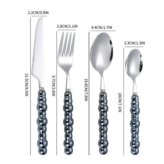 WNFJR Stainless Steel Tableware Set, Modern Design Cutlery, Handcrafted Handle Silverware, Multipurpose Flatware for Events