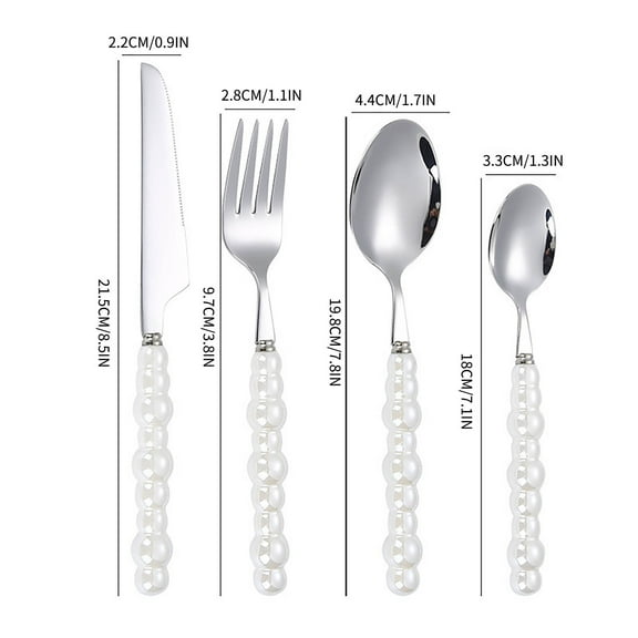 WNFJR Stainless Steel Tableware Set, Modern Design Cutlery, Handcrafted Handle Silverware, Multipurpose Flatware for Events