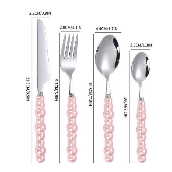 WNFJR Stainless Steel Tableware Set, Modern Design Cutlery, Handcrafted Handle Silverware, Multipurpose Flatware for Events