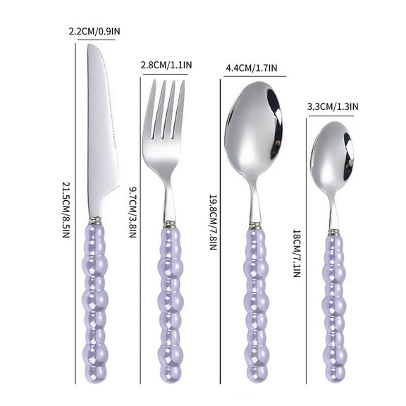 WNFJR Stainless Steel Tableware Set, Modern Design Cutlery, Handcrafted Handle Silverware, Multipurpose Flatware for Events