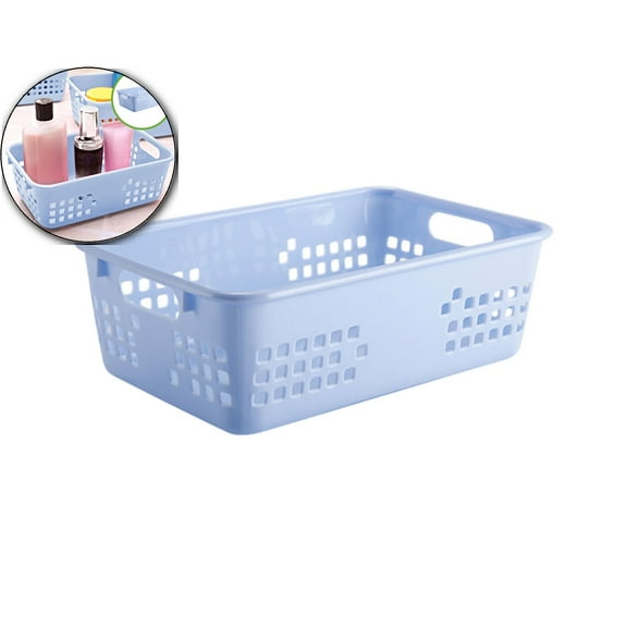 WNFJR Storage Baskets, Small Plastic Organizer Basket Bin, Plastic Storage Baskets, Organizer Baskets with Grip Handles,Crayon Storage Tray for Home Office Desktop, Drawers, Shelves