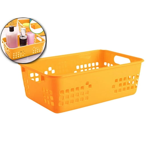 WNFJR Storage Baskets, Small Plastic Organizer Basket Bin, Plastic Storage Baskets, Organizer Baskets with Grip Handles，Crayon Storage Tray for Home Office Desktop, Drawers, Shelves