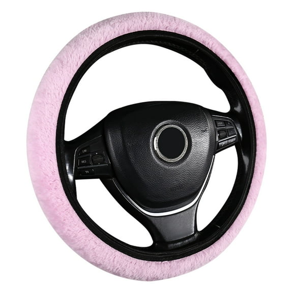 WNFJR Super Soft Plush Elastic Stretch Steering Wheel Cover - Non-Slip Breathable Car Accessory for 14-15 Inches Wheels, Perfect Winter Decor & Protection