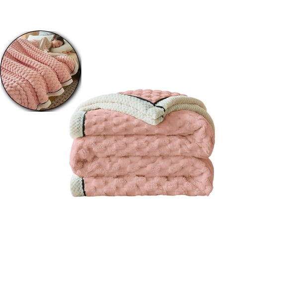 WNFJR Thick Coral Fleece Reversible Throw Blanket-Sherpa Fleece Throw Blankets & Throws Faux Fur Blanket Fall Warm Soft Cozy Fuzzy Full Size Sherpa Throws Blanket
