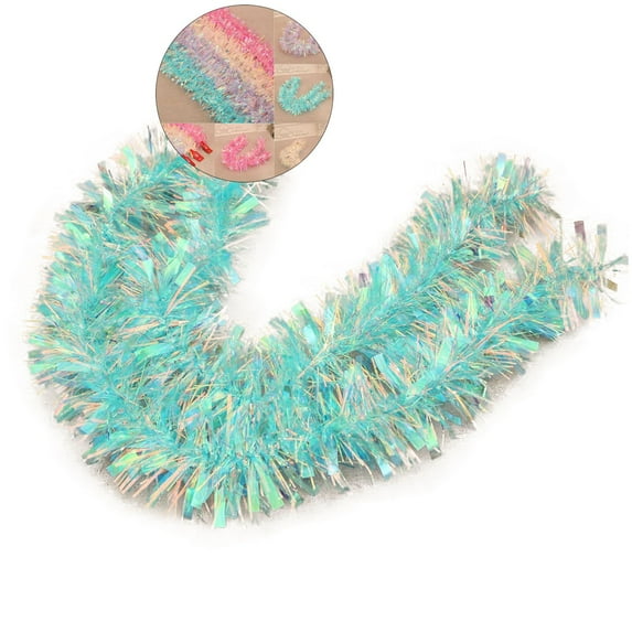 WNFJR Tinsel Garland - Xmas Sparkly Garlands for Birthday, Wedding, Festivities, Thanksgiving, Christmas(Blue)