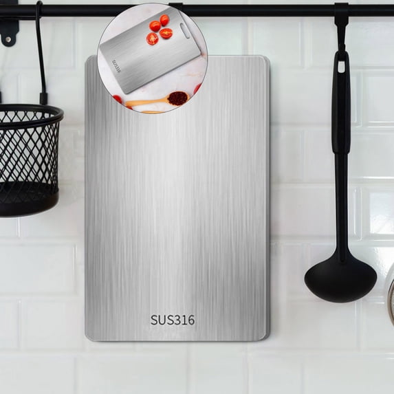 WNFJR Titanium Cutting Board - Stainless Steel Cutting Board, Titanium Cutting Boards for Kitchen, Perfect for Various Cooking Tasks