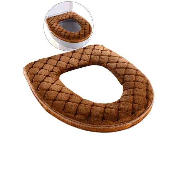 WNFJR Toilet Seat Cover for Bathroom, Toilet Seat Cushion Covers Soft Thicker Warmer Washable Toilet Seat Cover Pads with Zipper Home Reusable