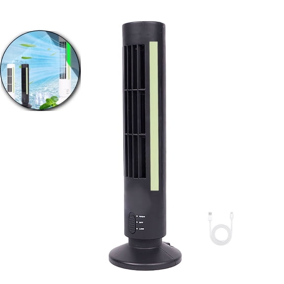 WNFJR Tower Fan for Bedroom, Bladeless Tower Fans, Mini Portable Tower Fan Bladeless Electric Cooling Air Conditioner, Standing Desk Fan for Bedroom, Living Room, Office