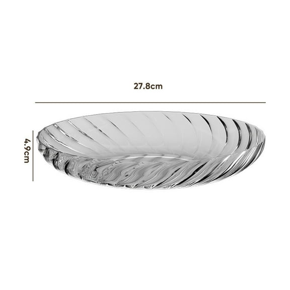 WNFJR Transparent Fruit Bowl - Living Room Snacks Serving Bowl - Glass Melon Seed Dish - Modern Home Tea Table Accessory