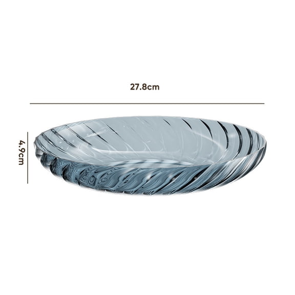 WNFJR Transparent Fruit Bowl - Living Room Snacks Serving Bowl - Glass Melon Seed Dish - Modern Home Tea Table Accessory