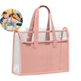 thumbnail image 1 of WNFJR Transparent PVC Document Bag for Exams, Waterproof Study File Organizer with Snap Closure, Storage Tote for Papers & Tutoring Materials, 1 of 4