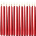 thumbnail image 1 of WNFJR Unscented Red Taper Candles - Hand Poured Decorative Candles - Romantic Candlelight Dinner Candles - Drip-Free Shabbat Candles for Events, 1 of 4