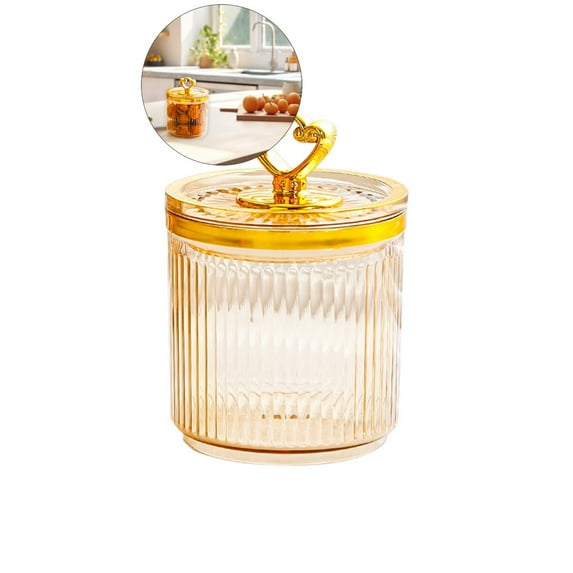 WNFJR Vintage Plastic Jar, Plastic Jar with Lid, Jar for Kitchen Pantry, Plastic Food Storage Jar for Coffee, Tea, Candy, Cookie, Sugar Container