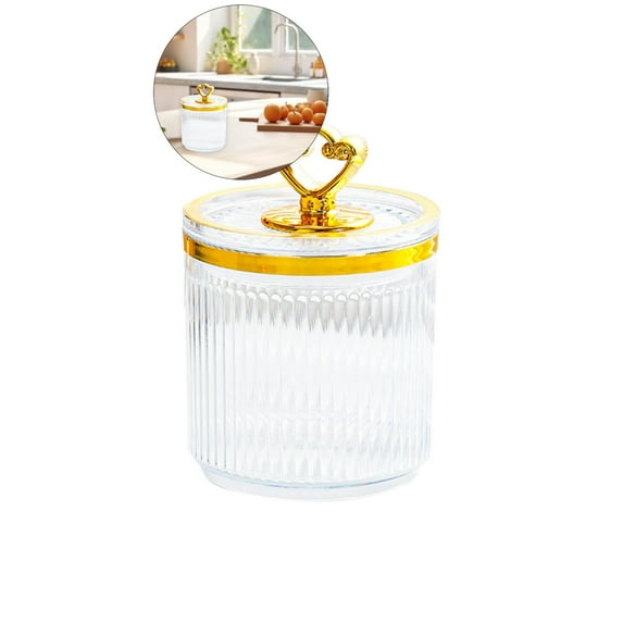 WNFJR Vintage Plastic Jar, Plastic Jar with Lid, Jar for Kitchen Pantry, Plastic Food Storage Jar for Coffee, Tea, Candy, Cookie, Sugar Container