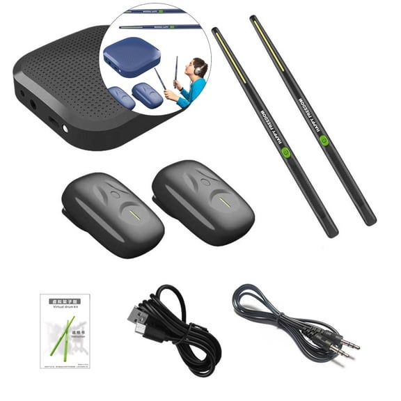 WNFJR Virtual Reality Drum Set, Electric Drum Set, Portable Electronic Drum Set, Drum for Holiday Birthday Gift