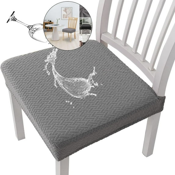WNFJR Waterproof Seat Covers for Dining Room Chairs, Stretch Chair Seat Slipcovers Protector Removable and Washable Kitchen Dining Chair Covers