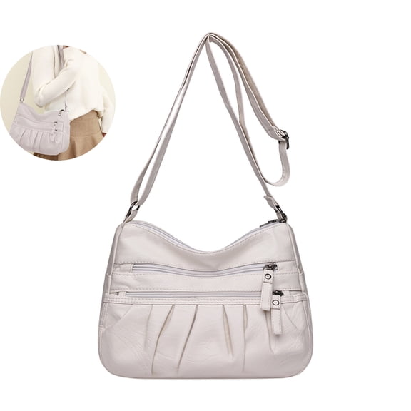 WNFJR Waterproof Women's Crossbody Handbags, Soft Leather Shoulder Bag with Multi Pockets for Ladies Satchel Messenger Purse