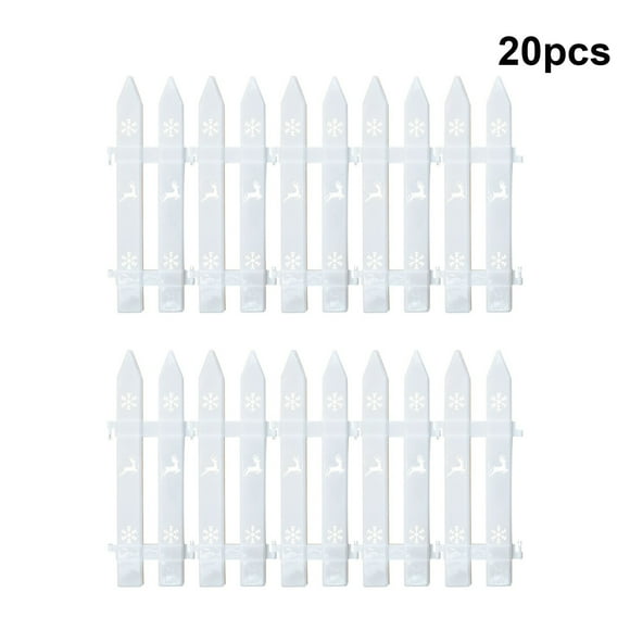 WNFJR White Picket Fence Garden Border Plastic Garden Edging Fence, Decorative Landscape Edging Fences Plant Edging Borders for Garden Lawn Flowerbeds Pathways