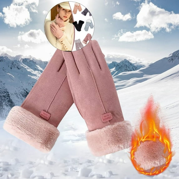 WNFJR Winter Gloves for Women Cold Weather Warm Ladies Girls Ski Snow Gloves Touch Screen Texting Gloves Running Cycling Driving Gloves