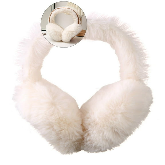 WNFJR Women Winter Ear Muffs Fluffy Faux Fur Earmuffs Foldable Ear Warmer Girls Soft Ear Covers Foldable Ear Muffs for Women, Faux Fur Adjustable Earmuffs for Winter
