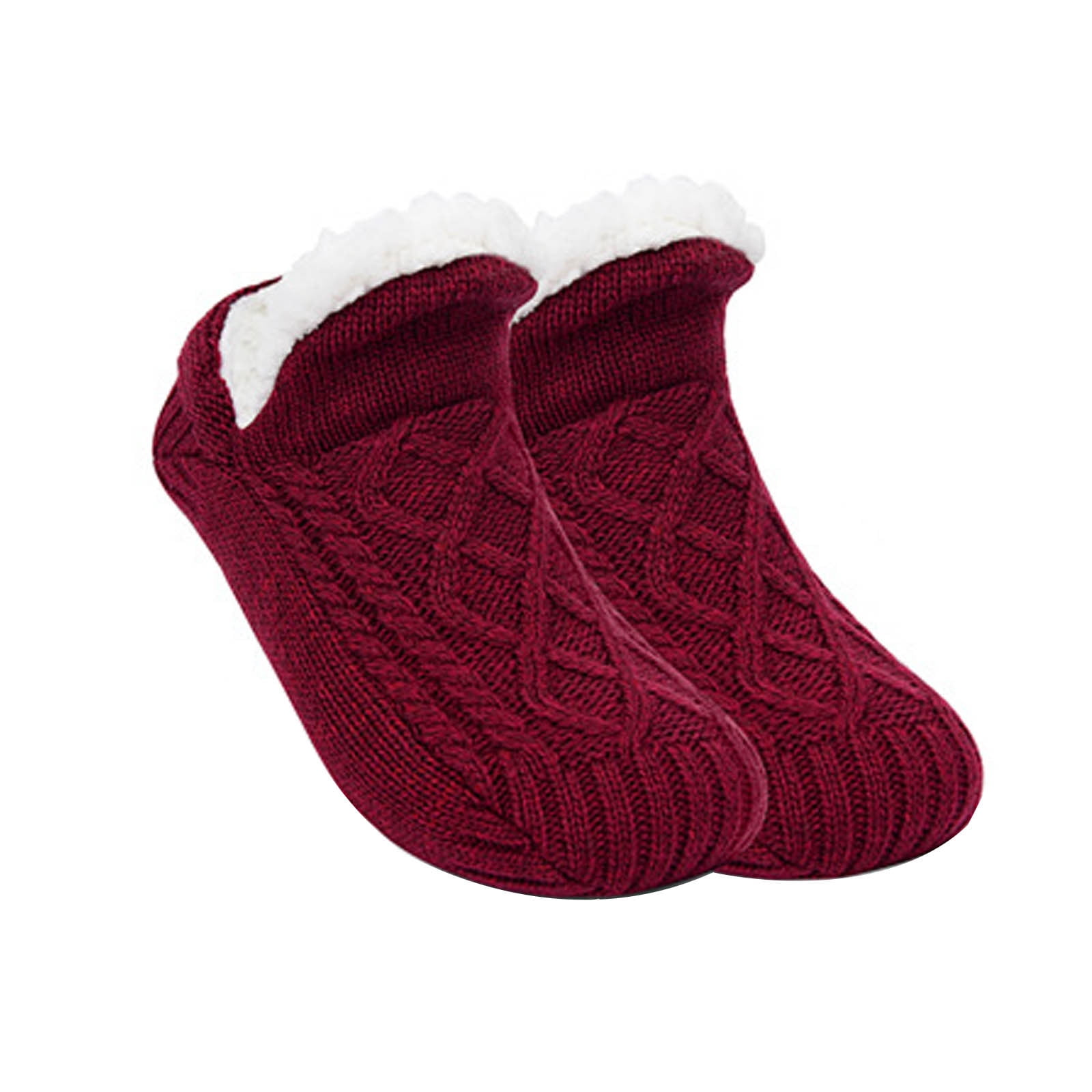WNFJR Women's Super Soft and Warm Fuzzy Fleece-Lined Slipper Socks with ...
