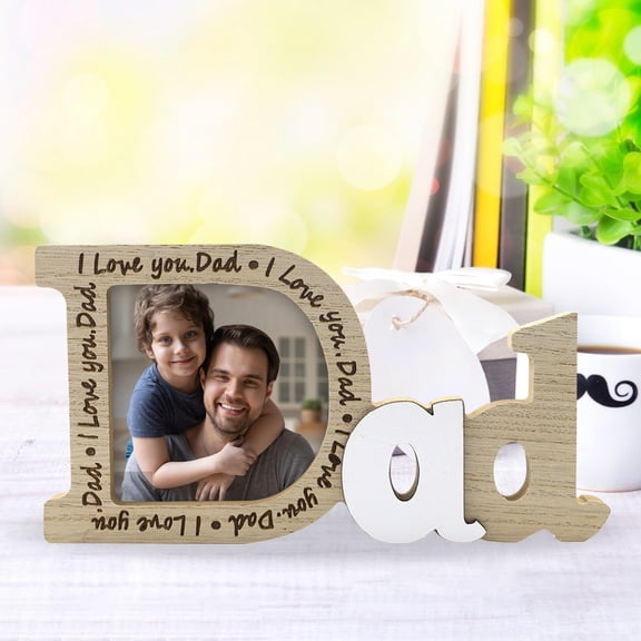 WNFJR Wooden Letter & Heart Photo Frame - Personalized & Durable for Home Decor, Perfect Gift for Birthdays & Weddings