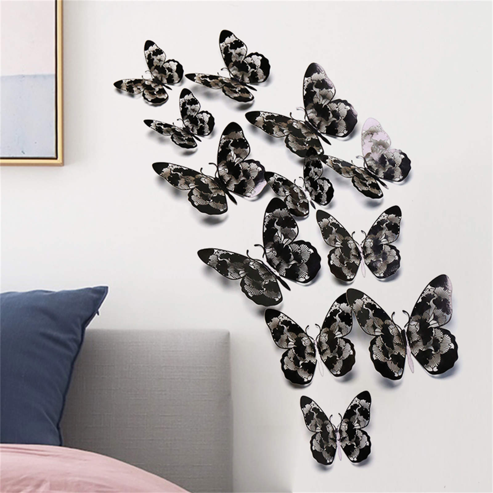 WNG 12Pc 3D Hollow Butterfly Wall Décor 3 Sizes Butterfly Decor Hollow