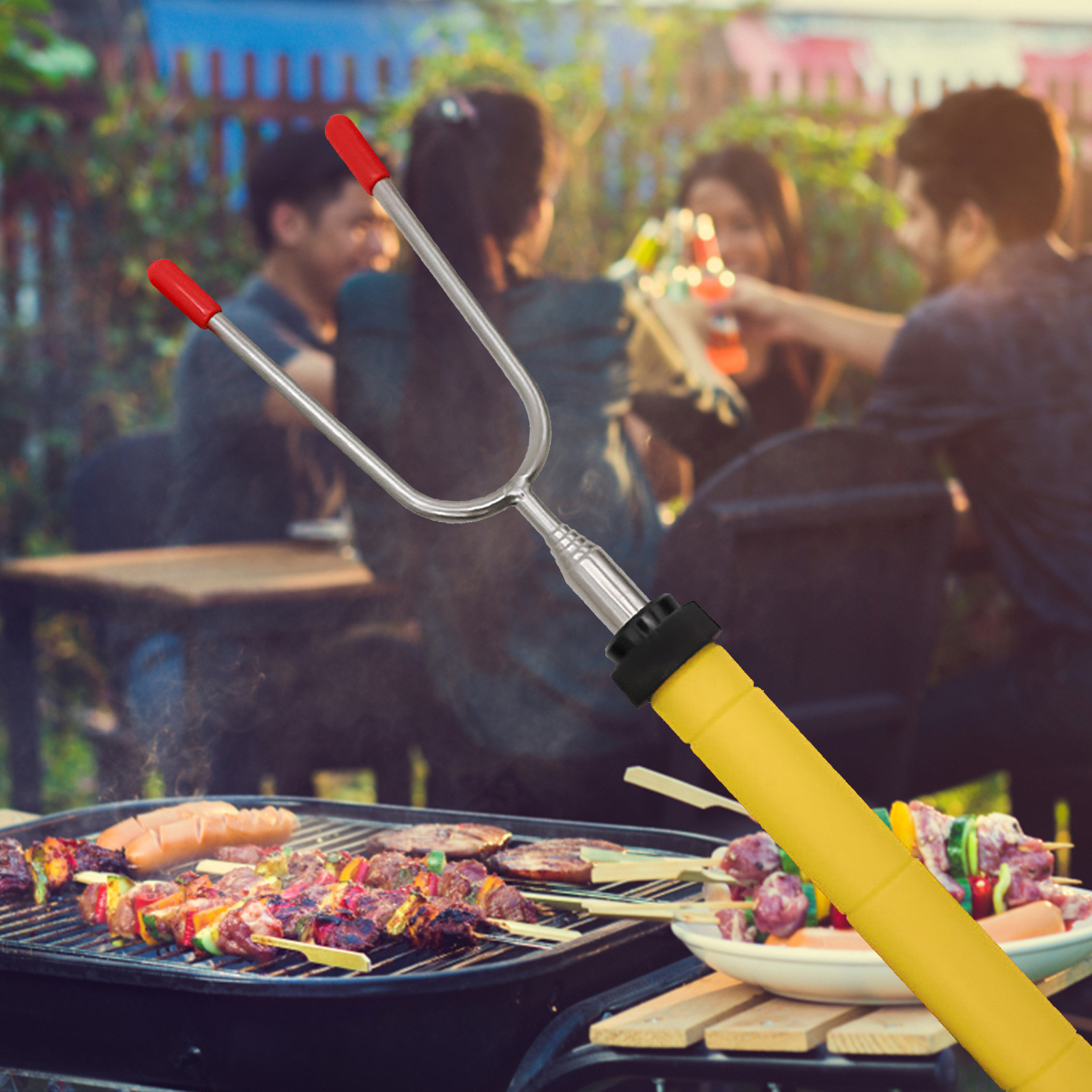 WNG 360Degree Rotation Roasting Sticks Stainless Steel Forks