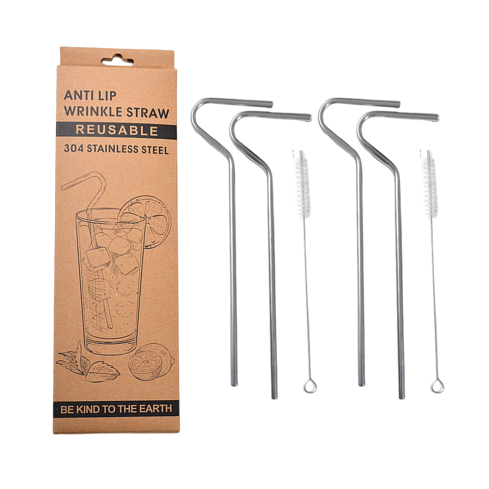 WNG Anti Lip 304 Stainless Steel Straw Women Anti Lipstick Straw