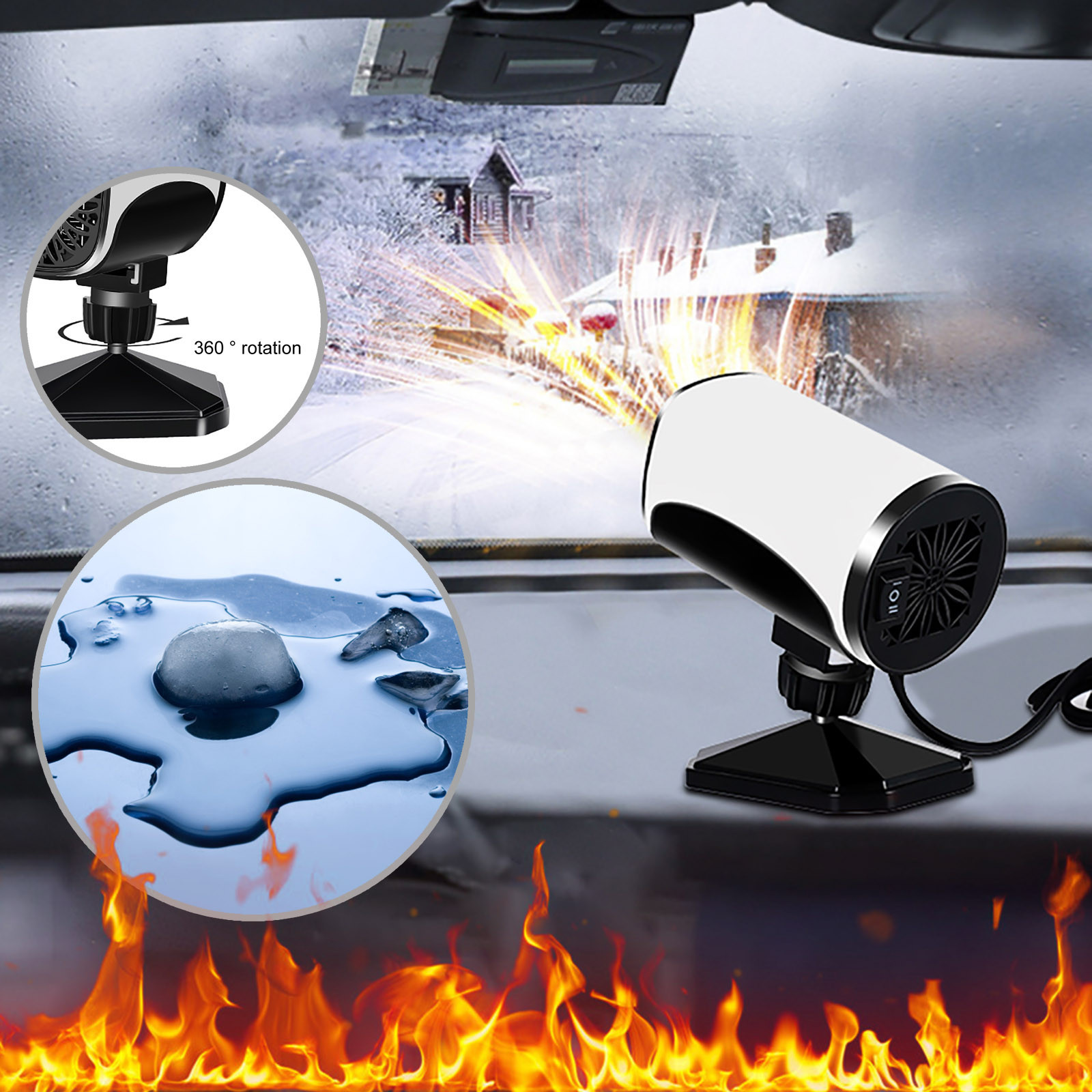 WNG Car Heater Hot and Cold 2 with Fast Heat Car Glass Defogging