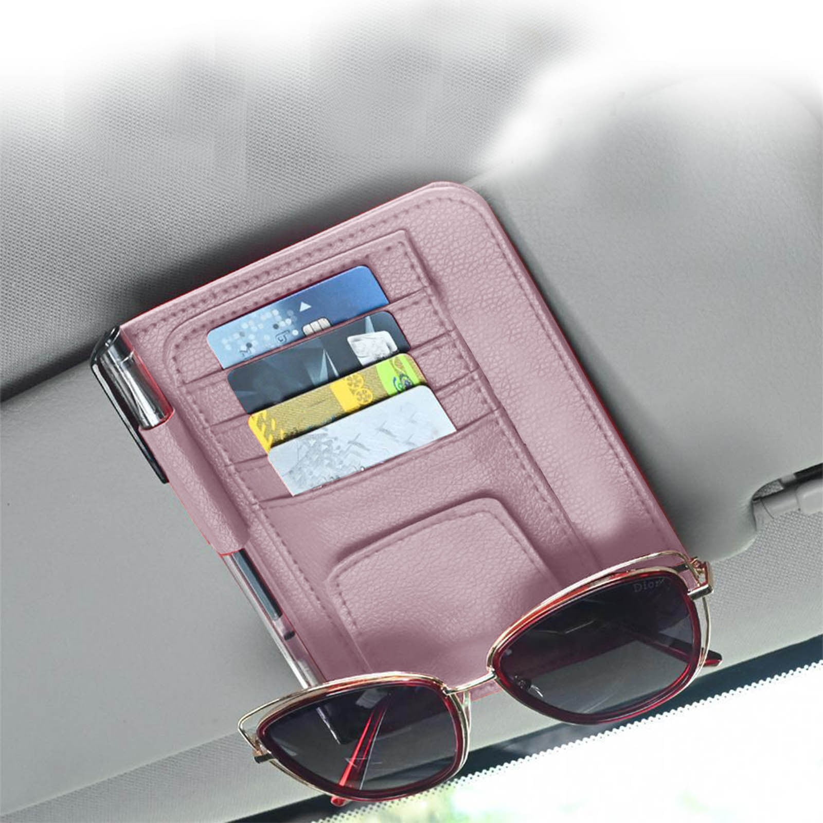 WNG Car Visor Organiser Universal Car Glasses Holder Clip with Storage