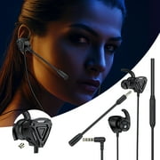 WNG D08 Dual Mic Stereo In-Ear Gaming Wired Headphones, Mic, Earhook, 3.5mm, Remote