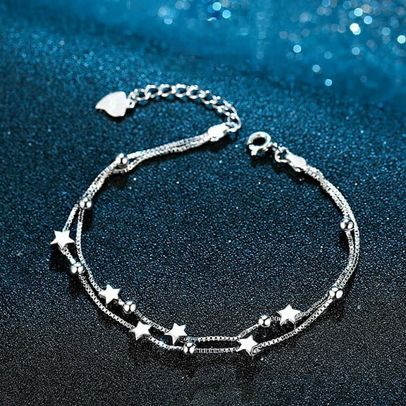 WNG Fashion Women Star Bracelet Double Layer Bracelet Jewellery Gifts