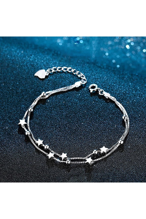 Fashion Women Star Bracelet Double Layer Bracelet Jewellery Gifts