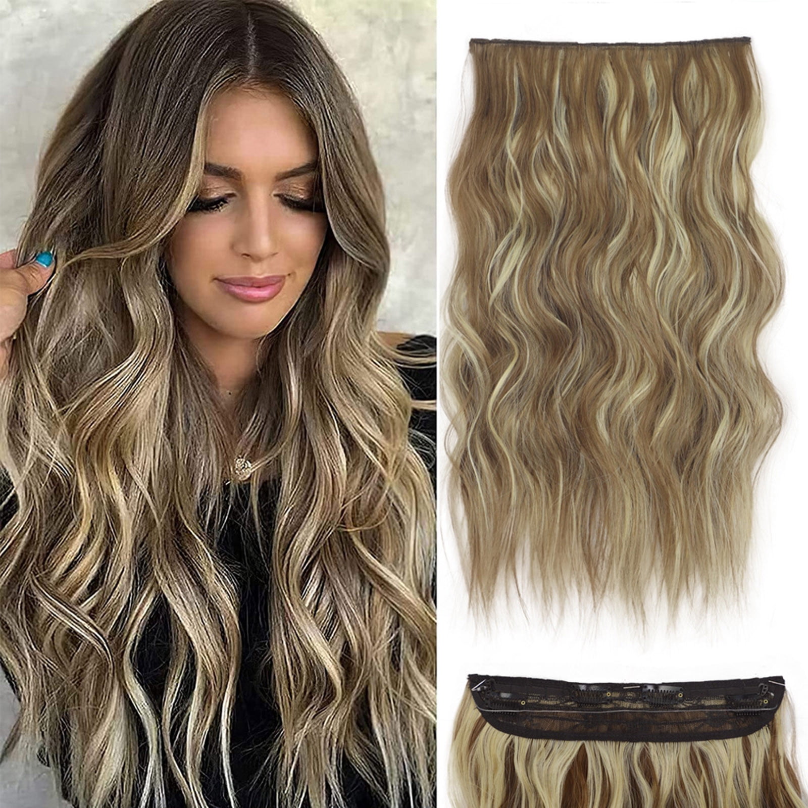 WNG Fishing Line Wig Can Be Adjusted Freely Wig Water Ripple Long Curly