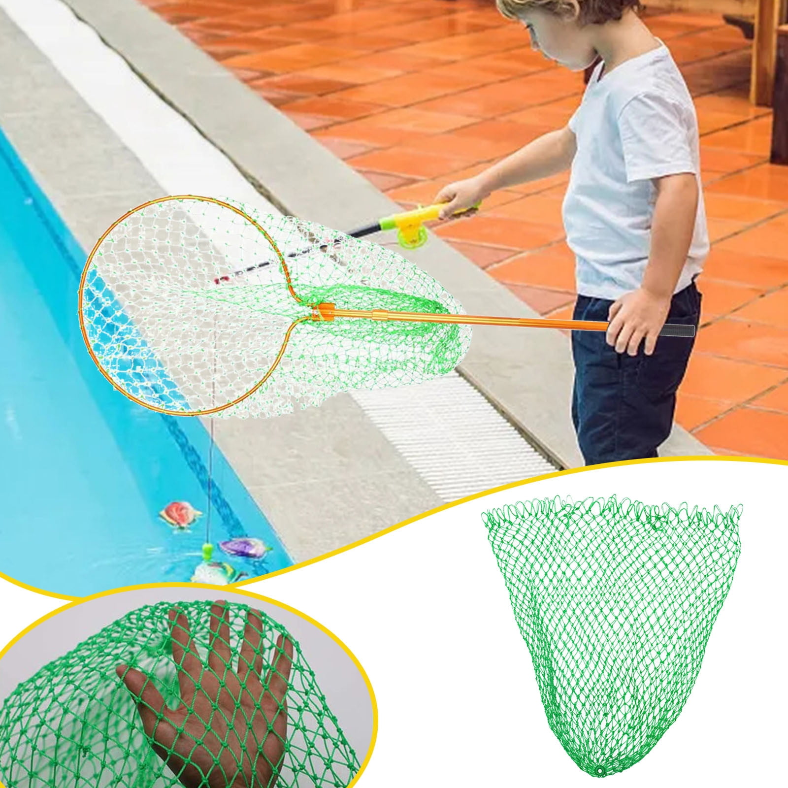 WNG Fishing Net Fish Landing Net Foldable Fishing Replacement Net for  Freshwater Saltwater Without Handle 