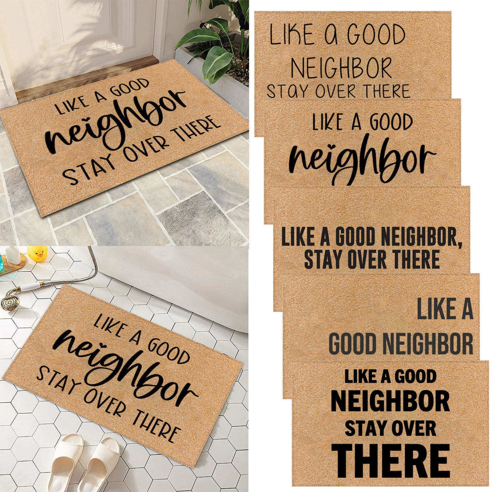 Coir Welcome Mats For Front Door Funny Door Mat Outside Farmhouse Welcome  Mat With Non-slip Backing